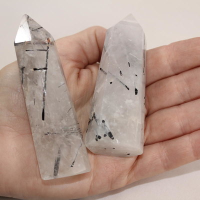 Tourmalinated Quartz Terminated Point