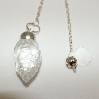 Clear Quartz (natural) Pendulum with Charm