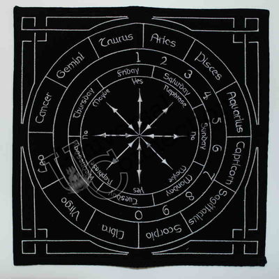 Brushed Velvet Blk and White Zodiac Pendulum Mat