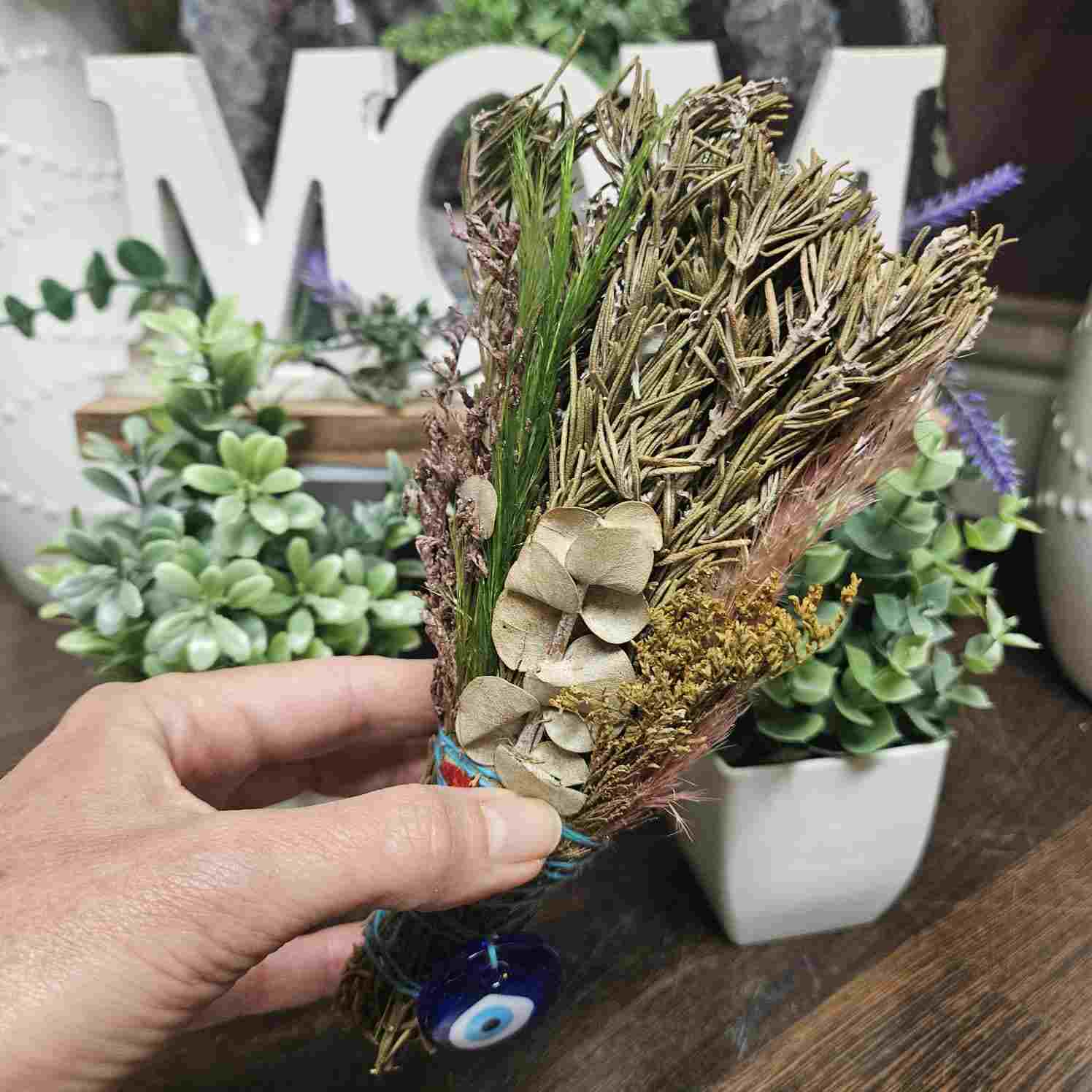 Sage - Rosemary Sage with Flowers & Evil Eye